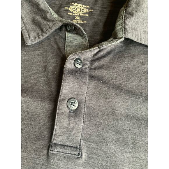 G.H. Bass Co. Mens Shirt Black XL Polo Short Sleeve Button Polyester No Pocket - Picture 3 of 9